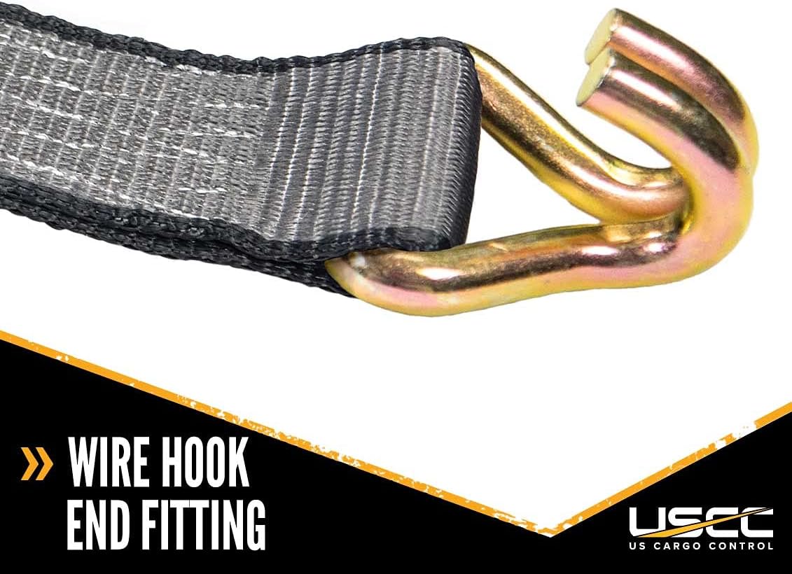 2 Inch x 30 Foot Ratchet Strap with Double J Hooks 4 Pack R4609
