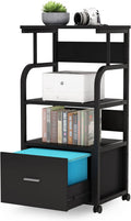 Mobile File Cabinet with Printer Shelf and Legal Size Drawer J2086