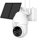 Solar Powered Wireless Security Camera 1080P Pan Tilt Rechargeable Battery Waterproof F445448