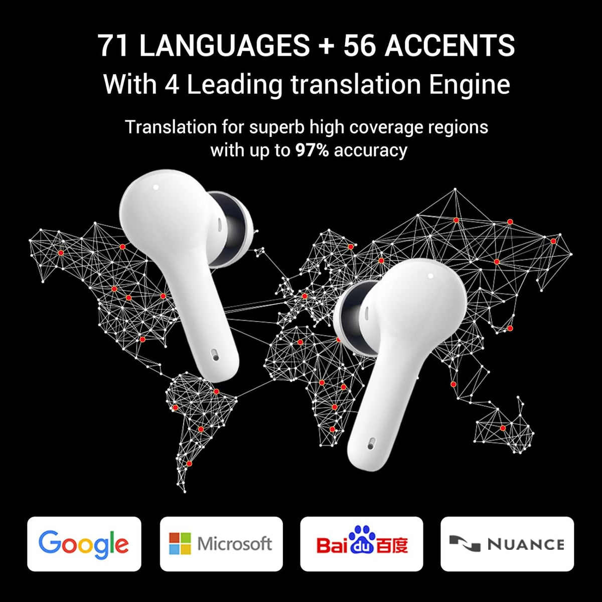 Wireless Translator Earbuds with 72 Languages J9328