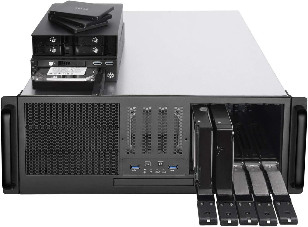 4U Rackmount Server Case with 5 x 3.5 Hot-Swappable Bay and 3 x 5.25 Bays Z476