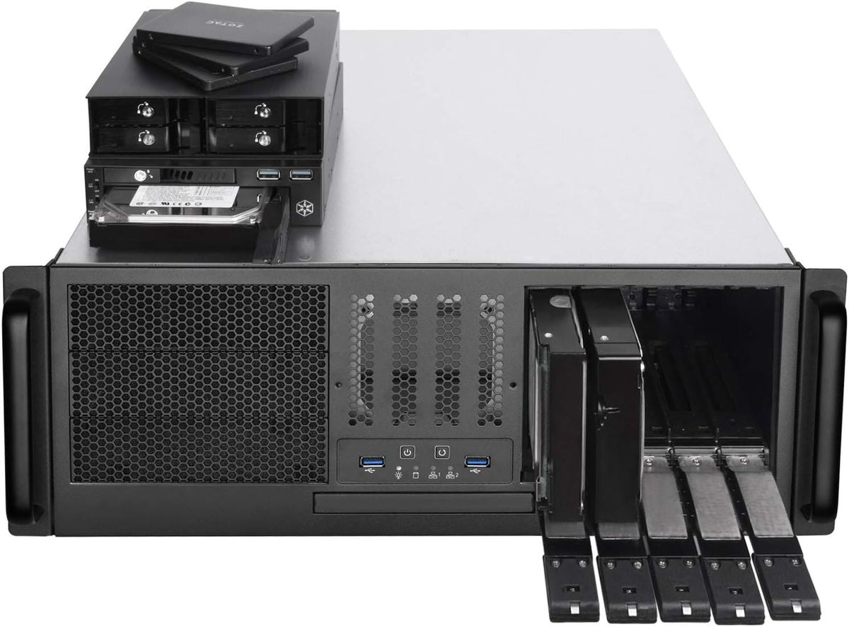 4U Rackmount Server Case with 5 x 3.5 Hot-Swappable Bay and 3 x 5.25 Bays Z476
