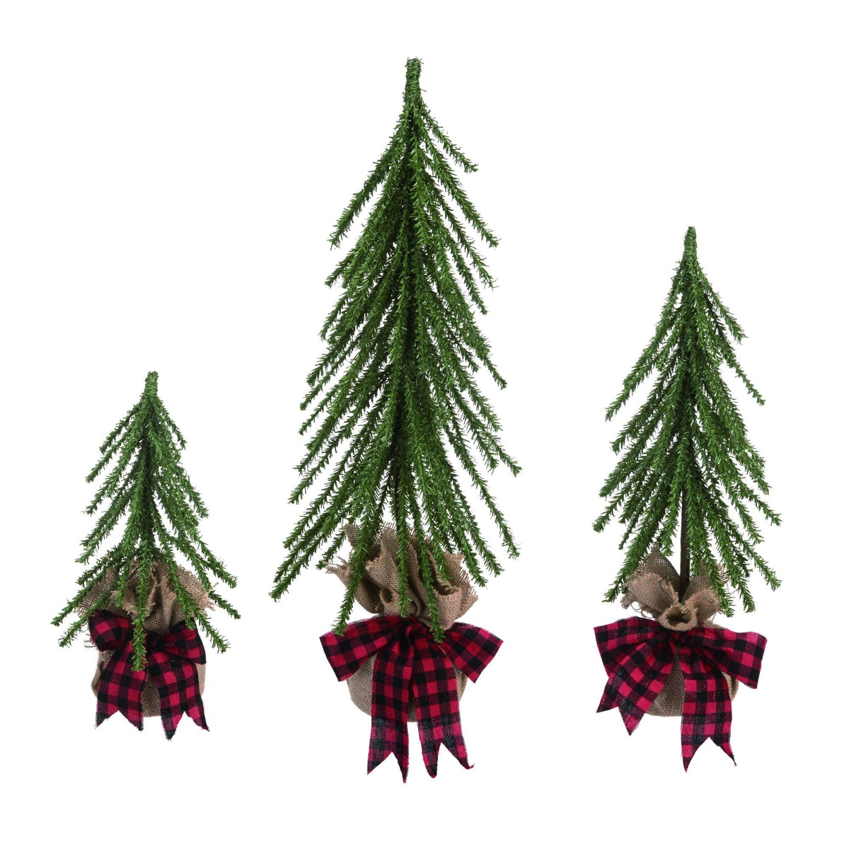Green and Brown Christmas Tree Tabletop Decors Set of 3 W8941