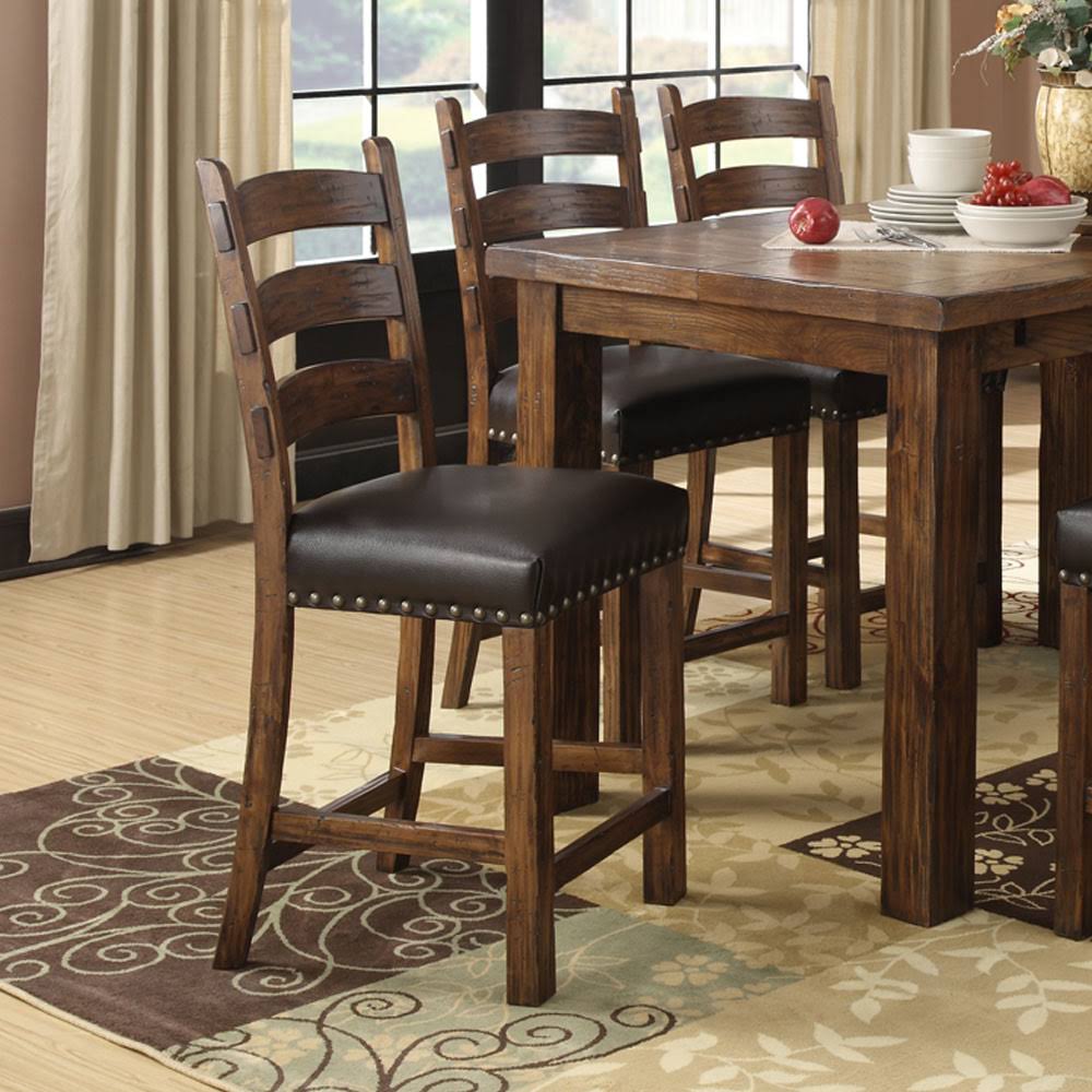 Brown Bonded Leather Upholstered Barstool, 2 Pack P925492