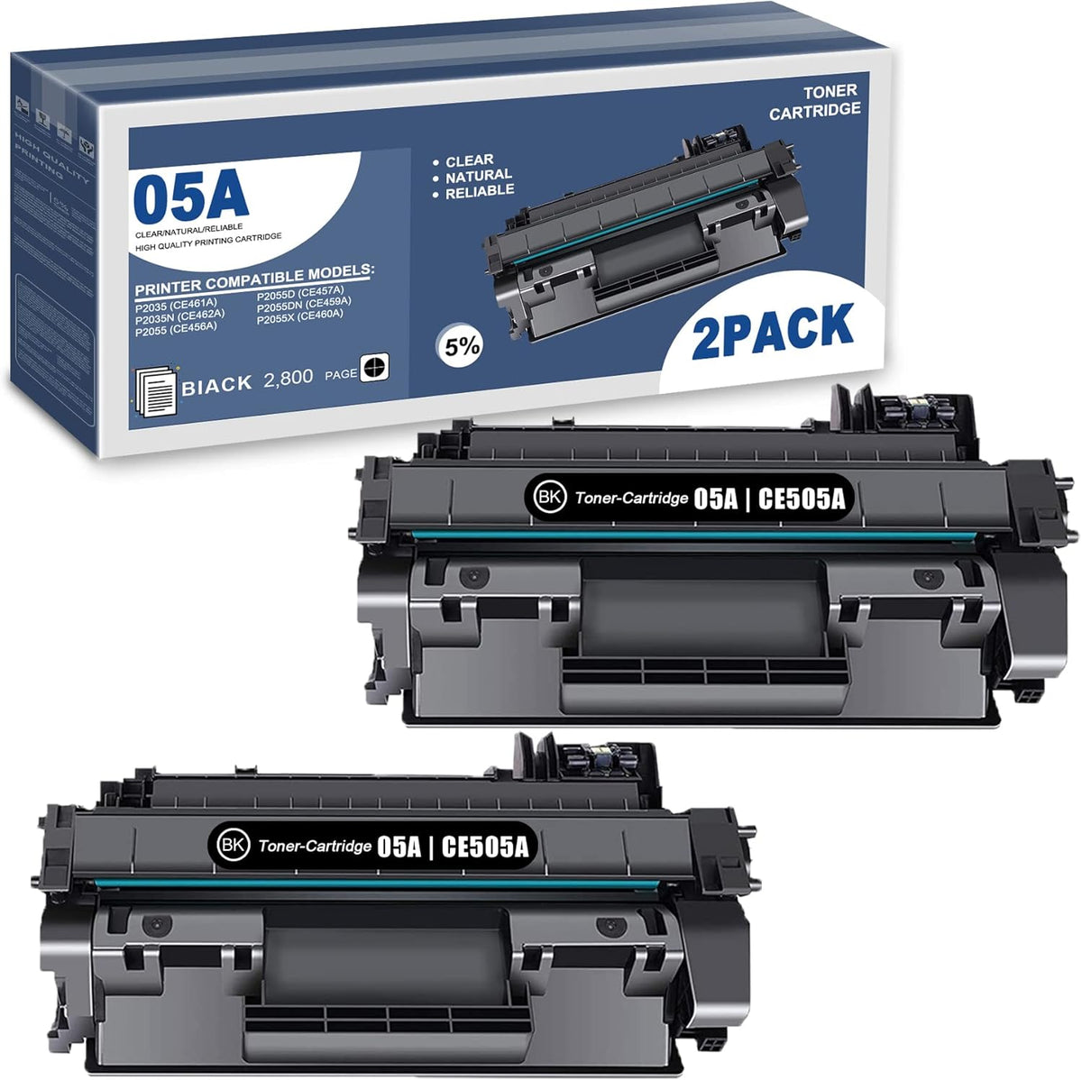 2 Pack Black Toner Cartridge L8375