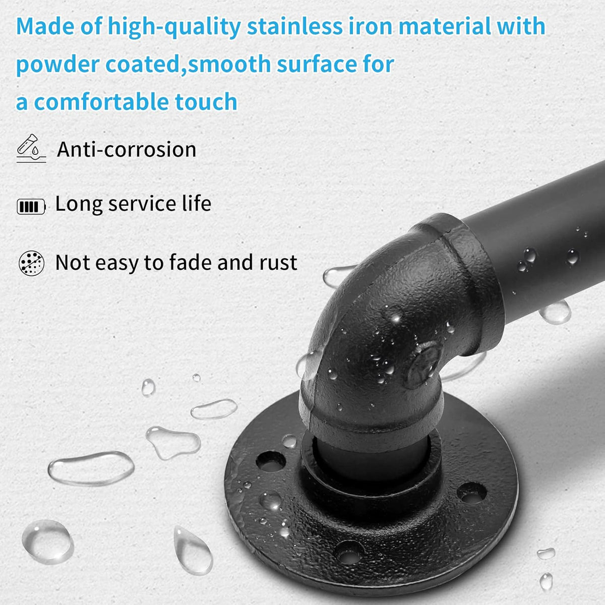 Wall Handrail 7FT/210CM 1.25 Inch Galvanized Pipe Q987