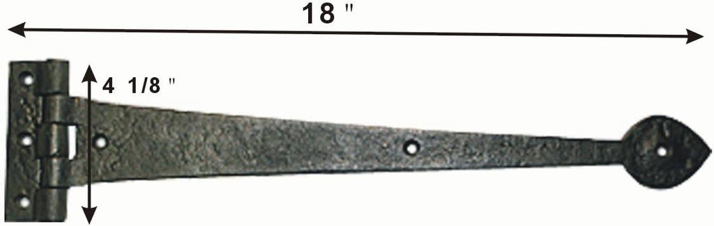 Black 18 Inches Wrought Iron Door Hinges Pack of 2 E620126