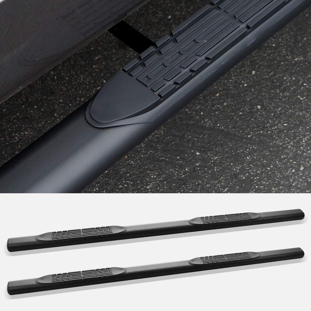 4 Oval Side Step Nerf Bars Matte Black Crew Cab L7630
