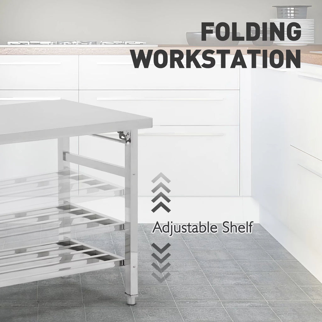 Stainless Steel Table 48x24 Inches with Adjustable Under Shelf B466831