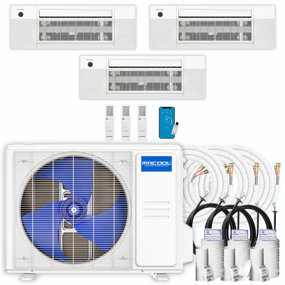 30,000 BTU 3 Zone Ceiling Cassette Ductless Air Conditioner and Heat Pump C16335