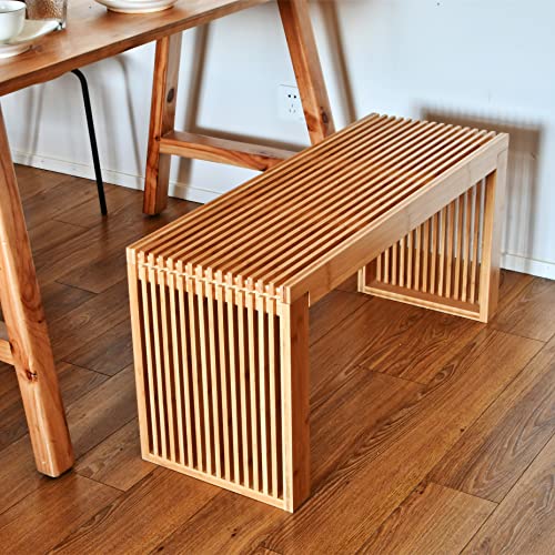 Bamboo Dining Bench, 35 inch Solid Bamboo Bench F902064
