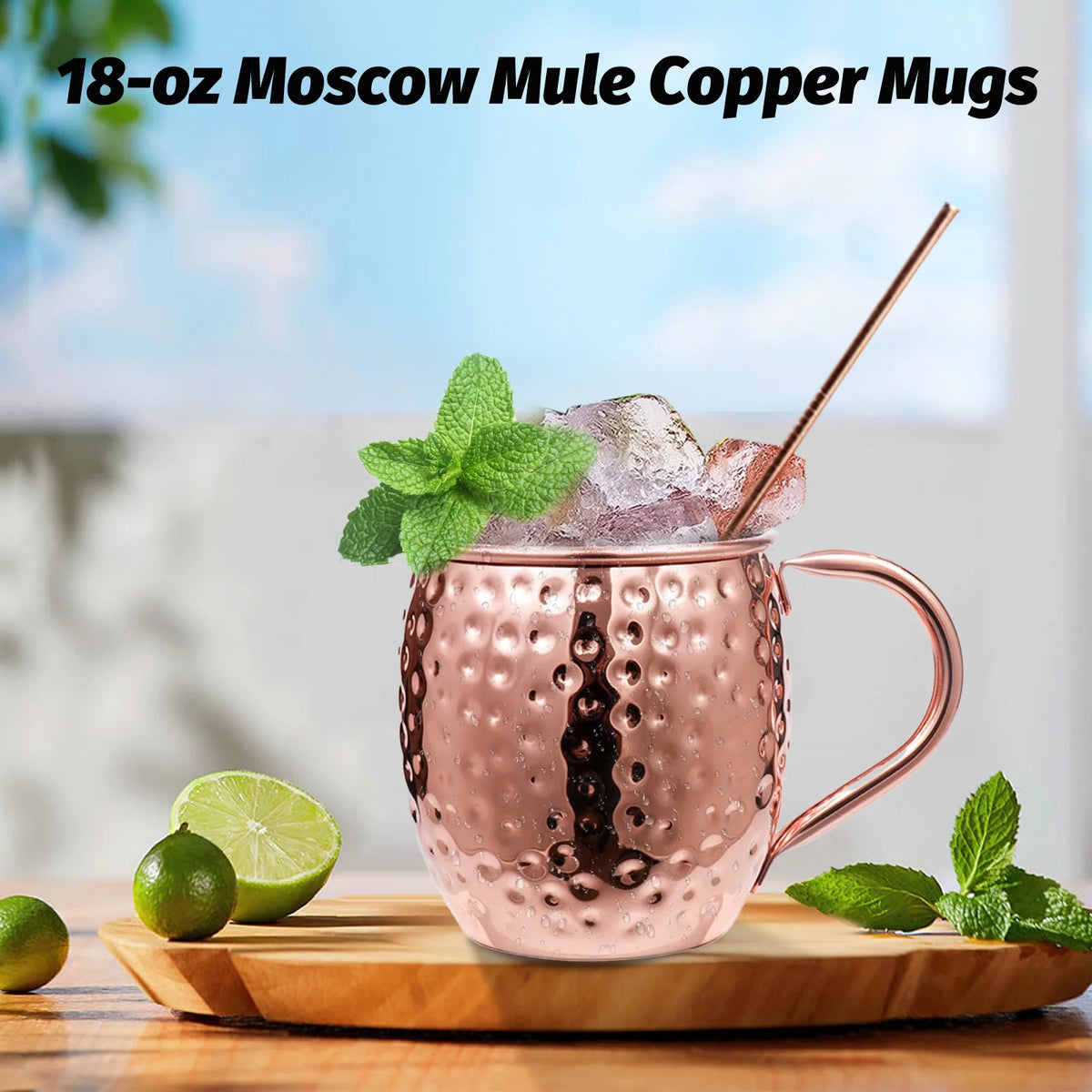 Stainless Steel Copper Cup Set Of 4 V84778