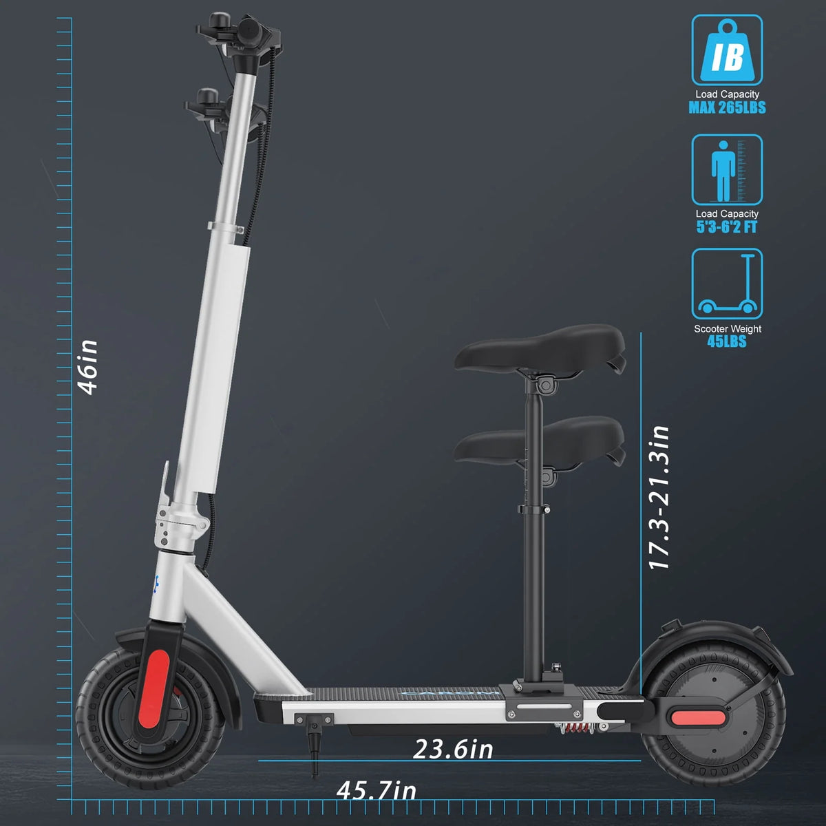 Electric Scooter for Adults, 20 Mph 25 Miles Range, 500W Foldable T657525