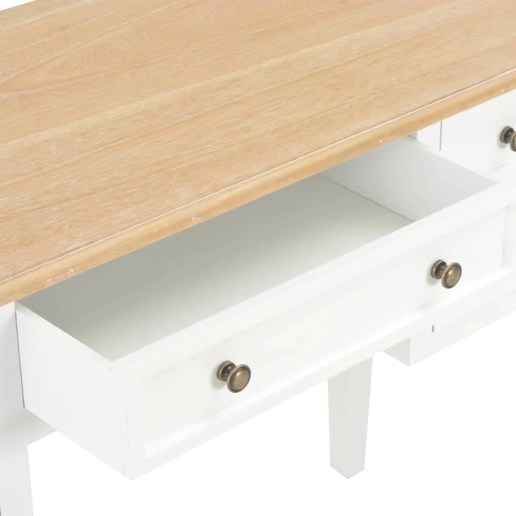 Brown and White 5 Drawer Wooden Writing Desk B272183