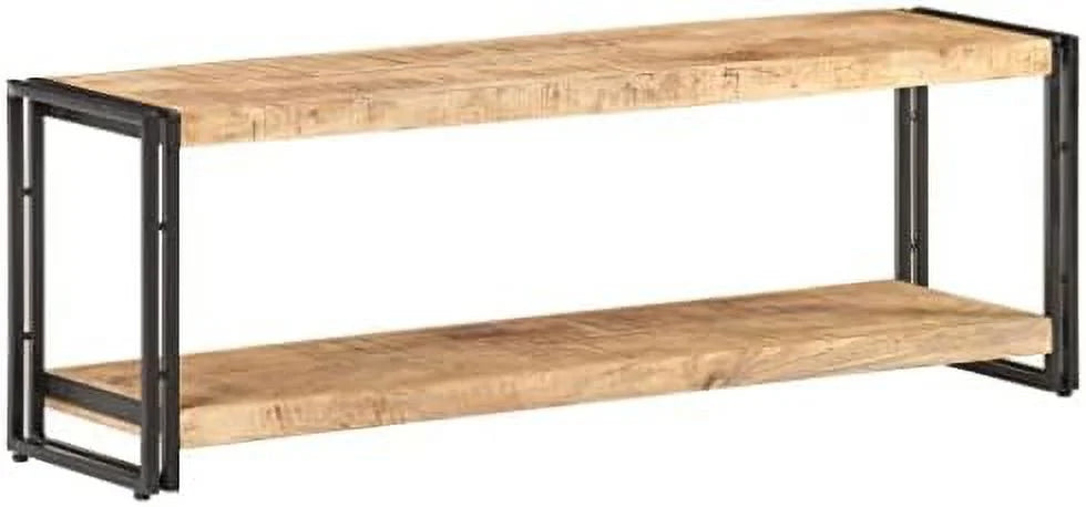 Rough Mango Wood TV Stand with Black Iron Frame C9151
