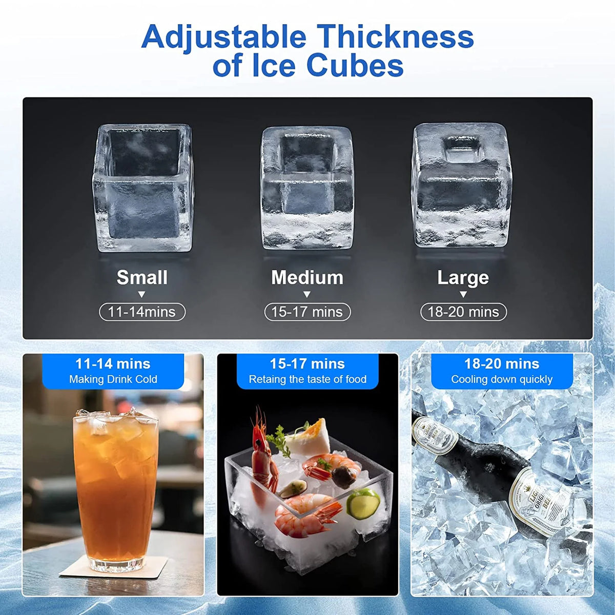 Stainless Steel Commercial Ice Maker 100Lbs/Day T2708