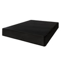 Solid Wood 8-Inch Box Spring Foundation with Wood Slats Black Linen Cover Twin B74513