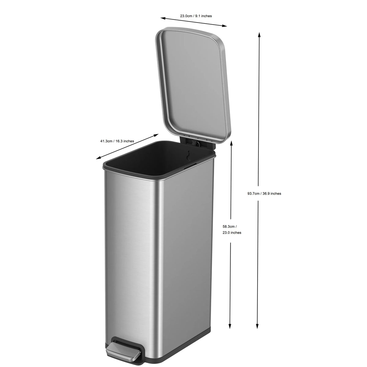 7.9 Gallon Stainless Steel Slim Step Trash Can P18323
