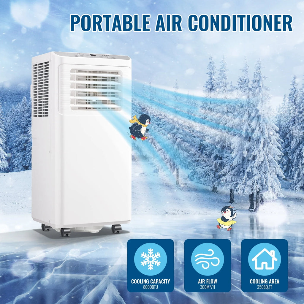 8000 BTU Portable Air Conditioner with Remote Control, White Z3824