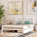 White Full Wood Platform Bed with Two Drawers U4834