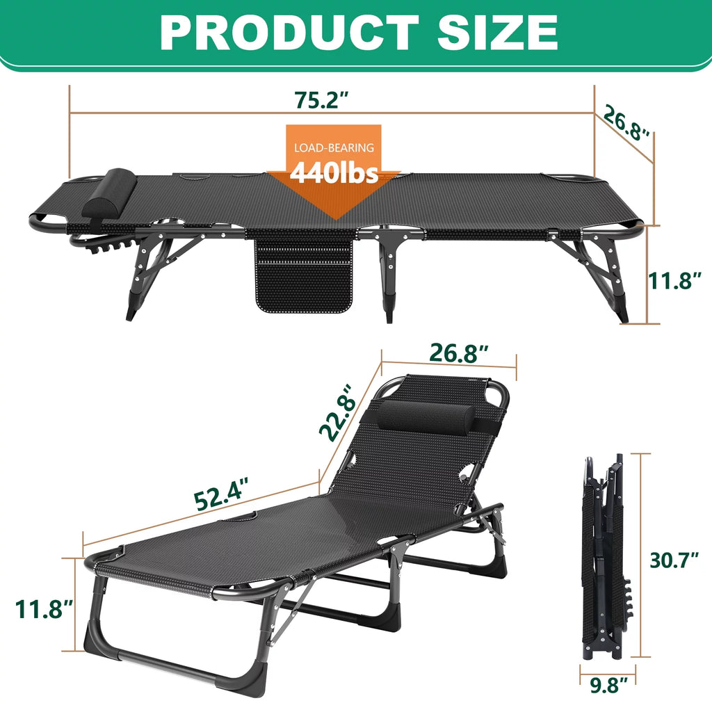 Folding Camping Cot with Mattress and Pillow D316