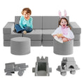 13Pcs Kids Couch, Toddler Couch, Fold Out Couch, Modular Couch, Gray E59853