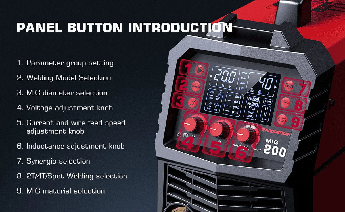 200Amp 110V/200V 6 in 1 Multi Process Welding Machine O904