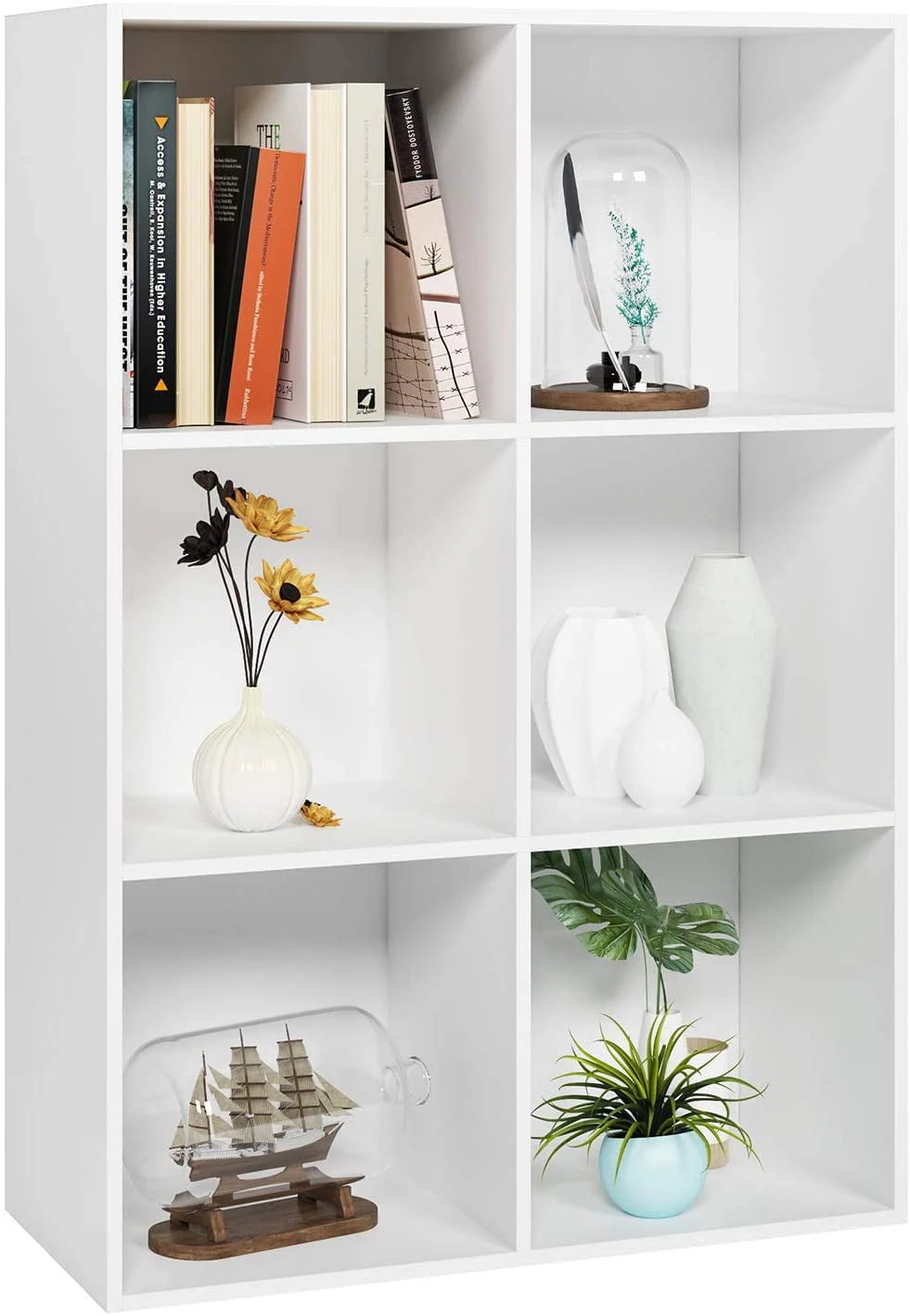 White 6 Cube Bookcase Storage Cabinet B577