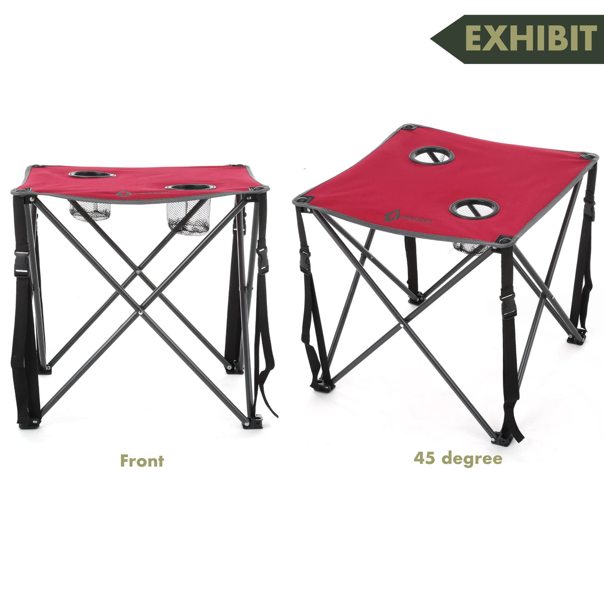 Heavy-Duty Portable Camping Folding Table with Cup Holders and Carrying Case C2380