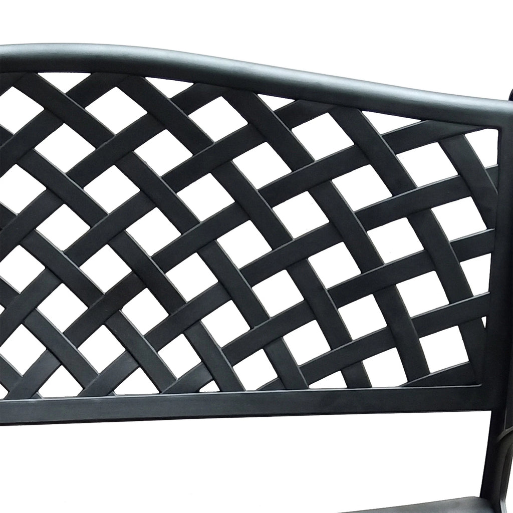 Black 40-in Aluminum Patio Bench L58982