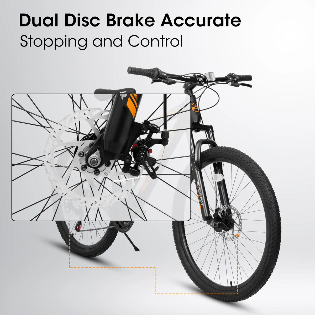 24 inch Mountain Bike with 21 Speed Drive, Dual Disc Brake, Front Suspension X814971