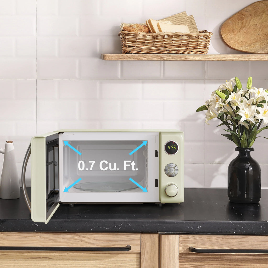 0.7 Cu. ft. 700 Watts Cream Countertop Microwave Oven Y2656