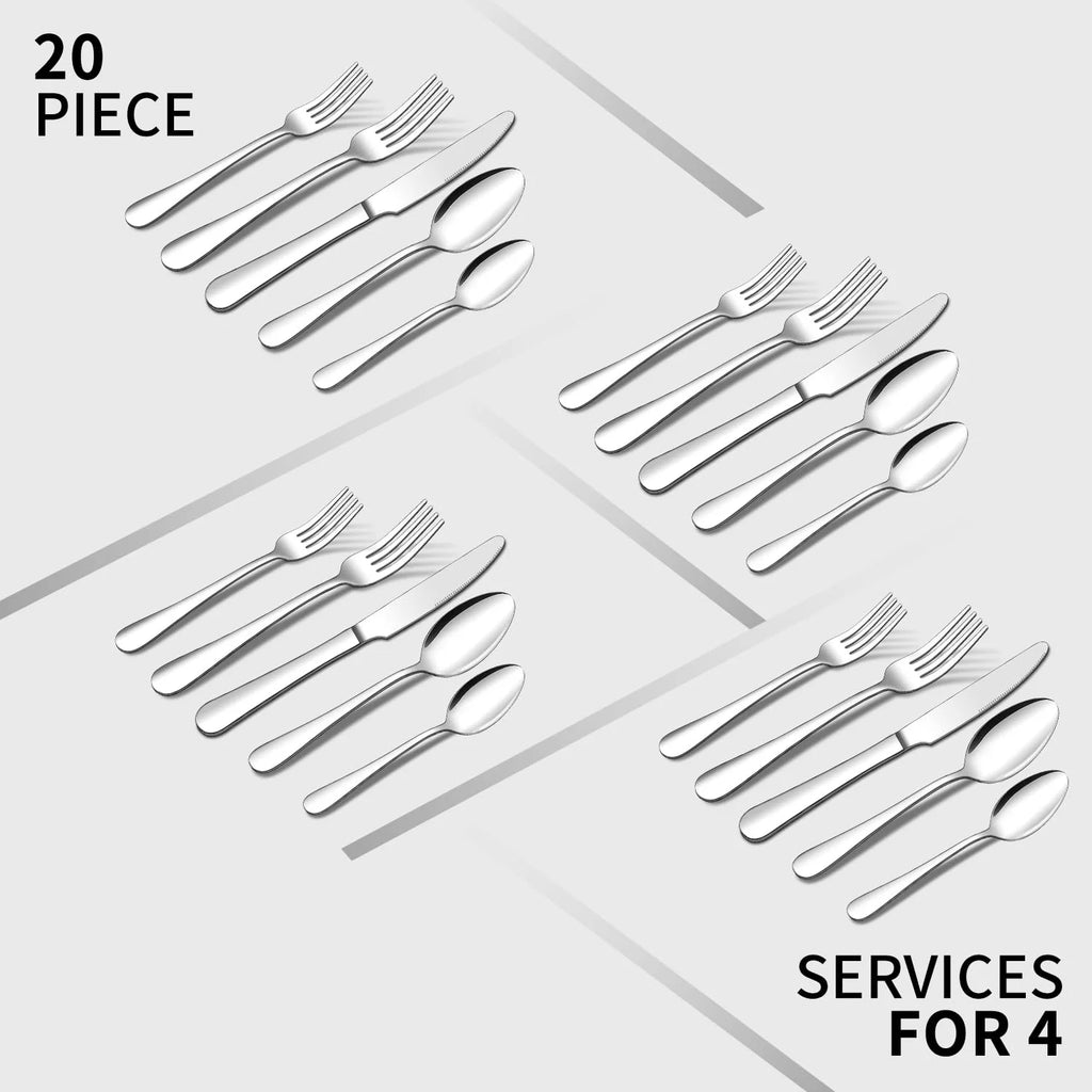 20 Piece Stainless Steel Silverware Set V388422