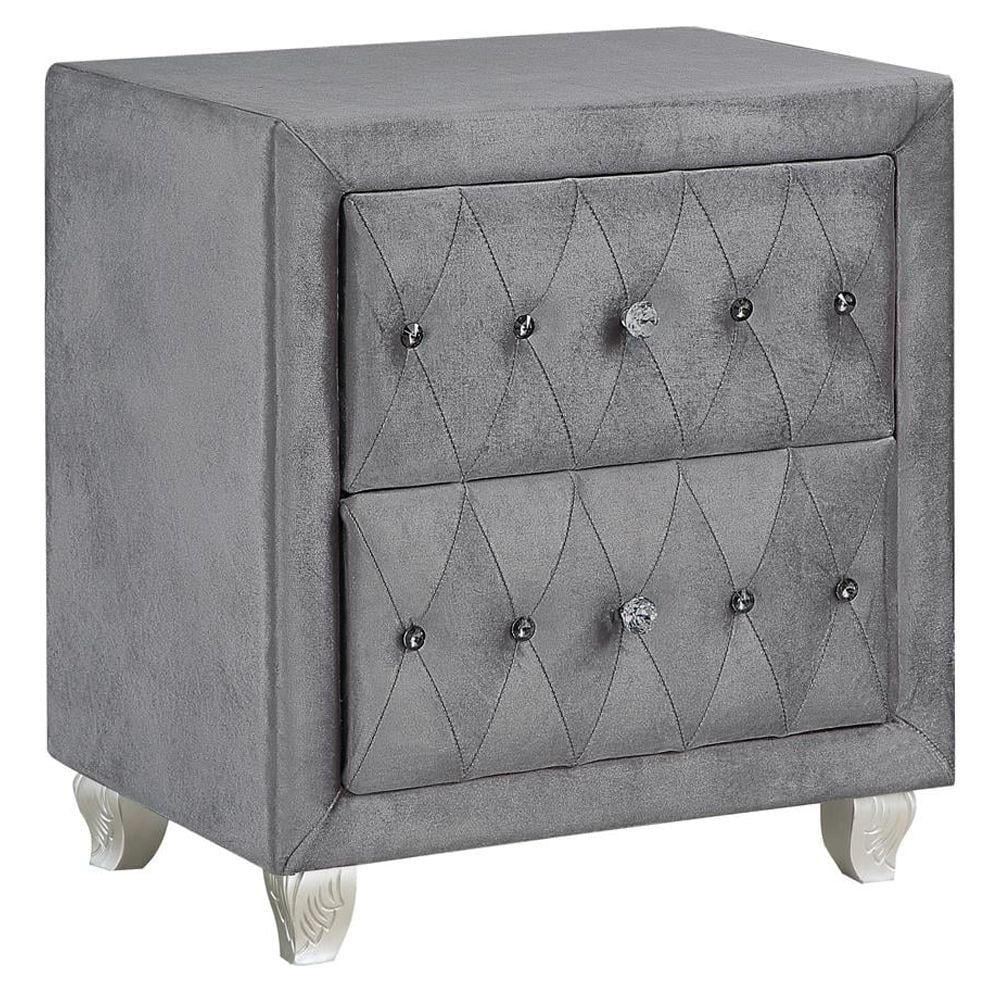 Grey Upholstered Tufted Bedroom Set P106
