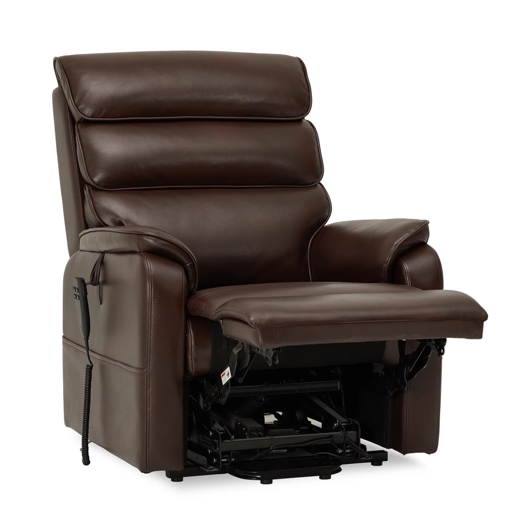 Brown Faux Leather Lift Recliner with Massage Heating N2052