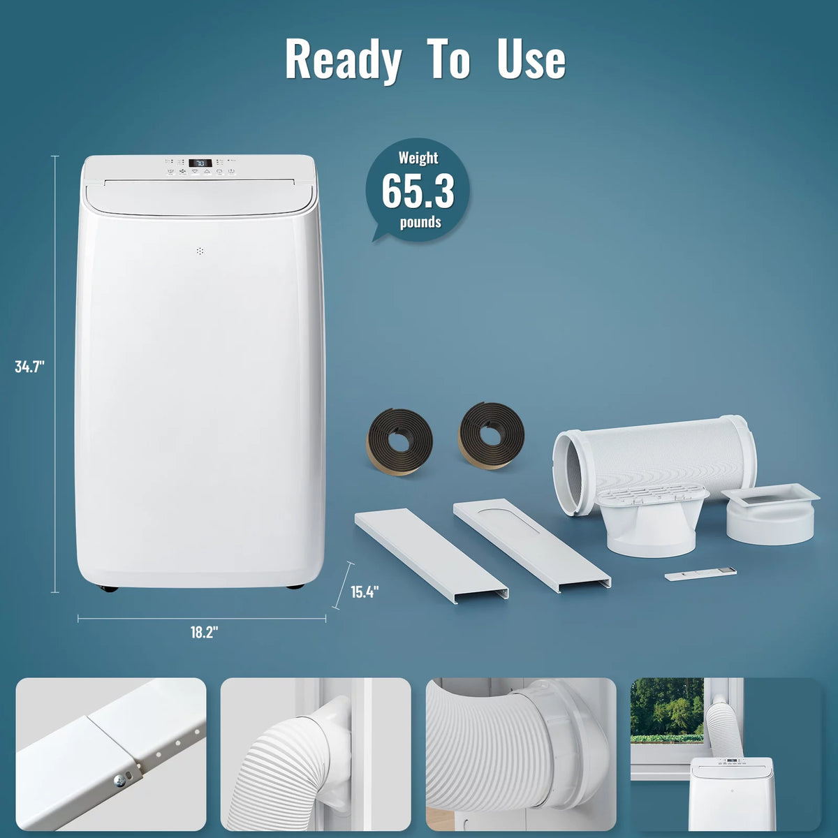 Portable Air Conditioner 8150 BTU White B79223
