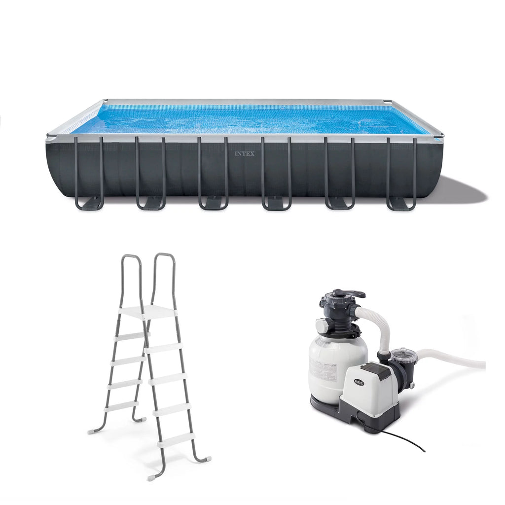 24' x 12' x 52 Rectangular Frame Swimming Pool Set with Pump O277265