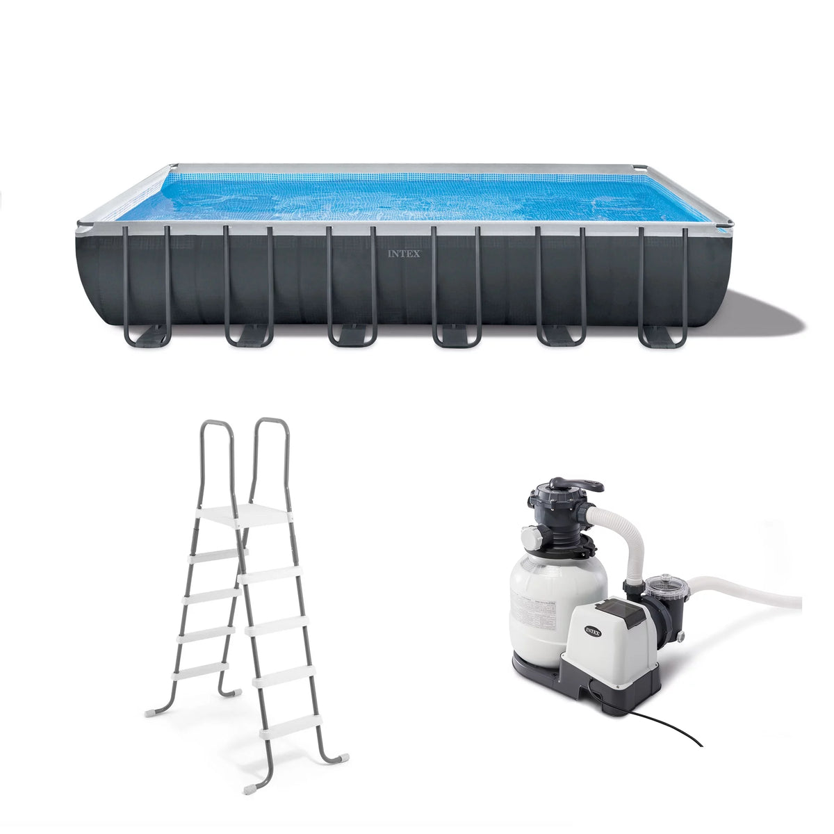 24' x 12' x 52 Rectangular Frame Swimming Pool Set with Pump O277265