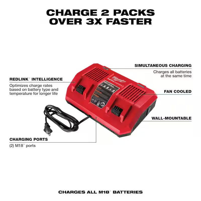 18-Volt Lithium-Ion Dual Bay Rapid Battery Charger B7012