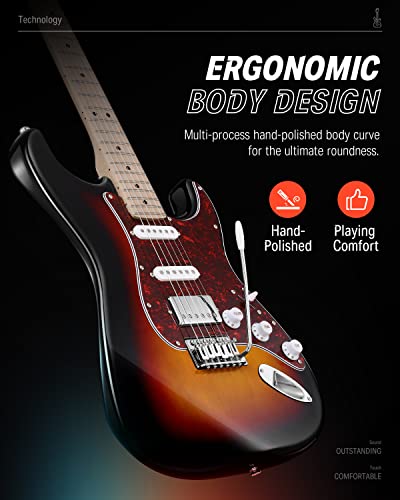 39" HSS Electric Guitar Kit with Amp, Bag, Accessories L589721