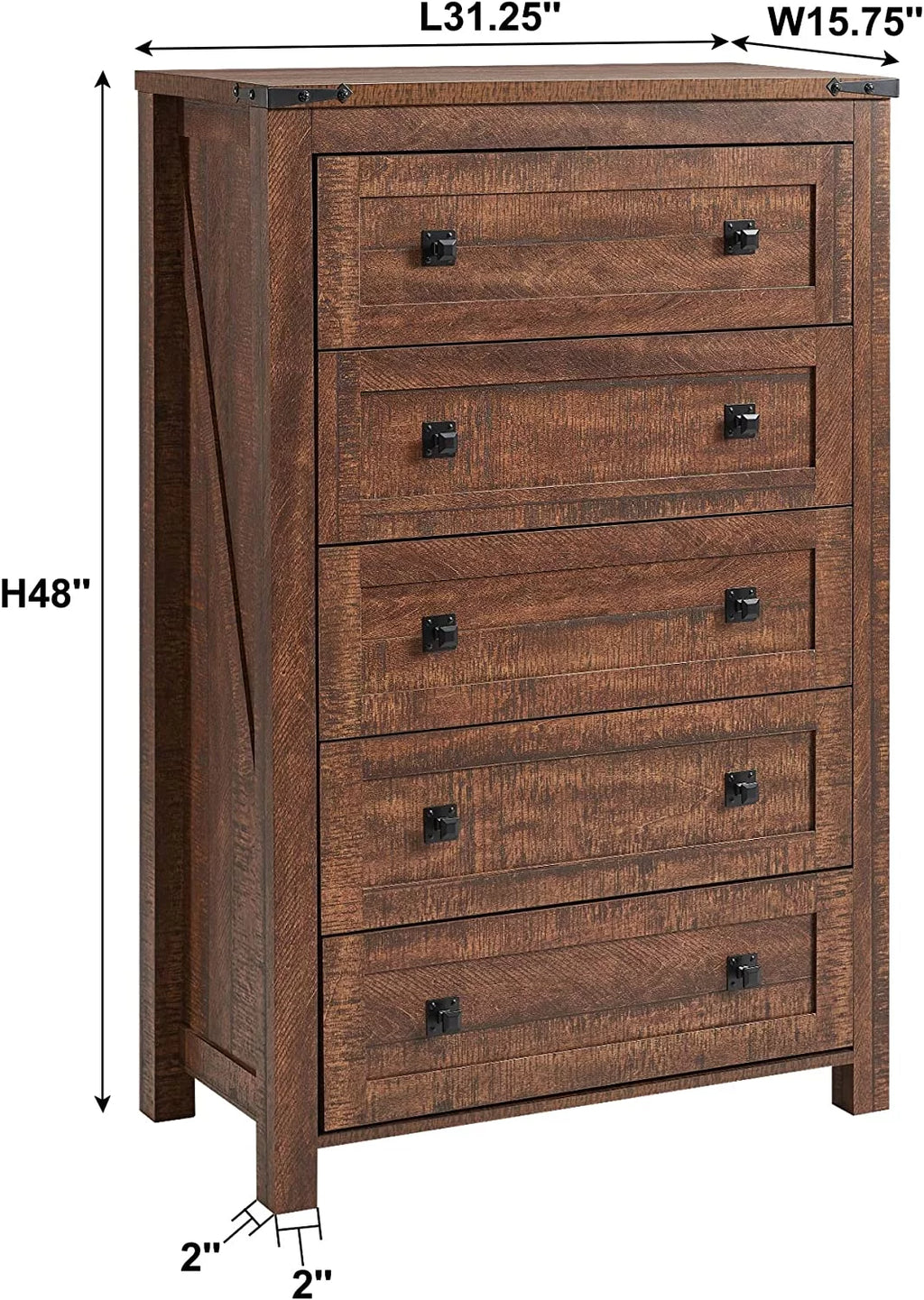 5 Drawer Wood Dresser P30954