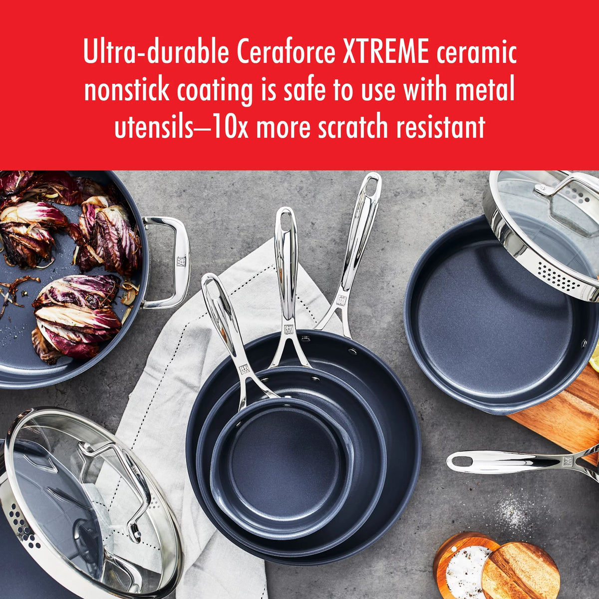1-qt Stainless Steel Ceramic Nonstick Saucepan M9175