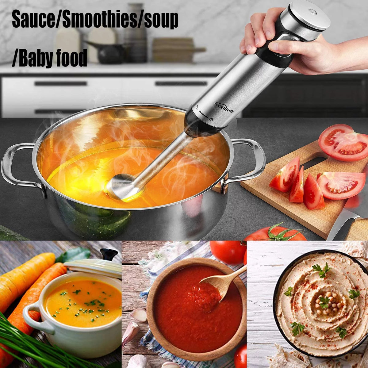 12-Speed Hand Blender with 20oz Portable Bottle K839