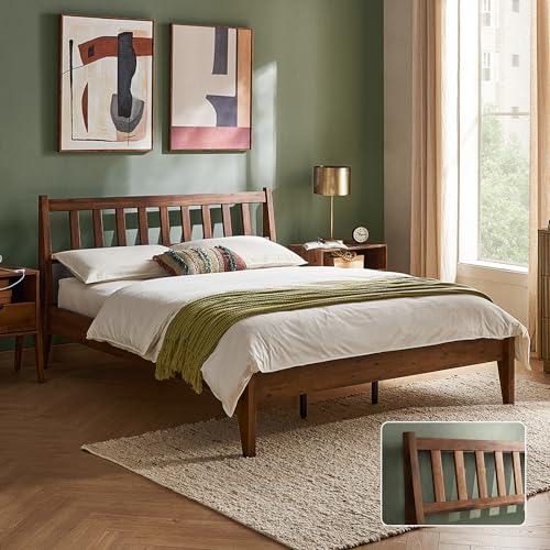 Queen Solid Wood Platform Bed Frame with Headboard M277968