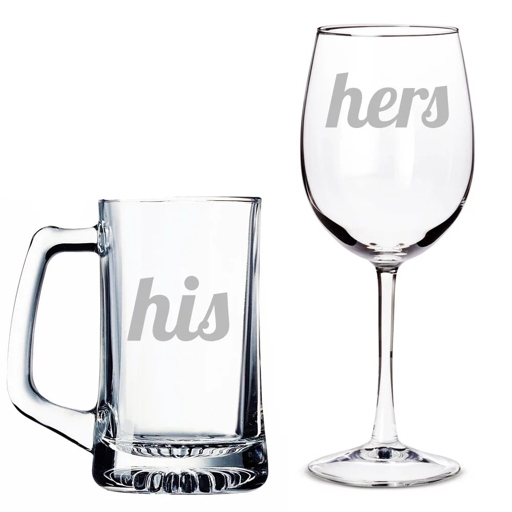 Beer Mug and Wine Glass Set W74511