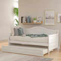 White Wooden Twin Size Daybed with Trundle Bed X756250