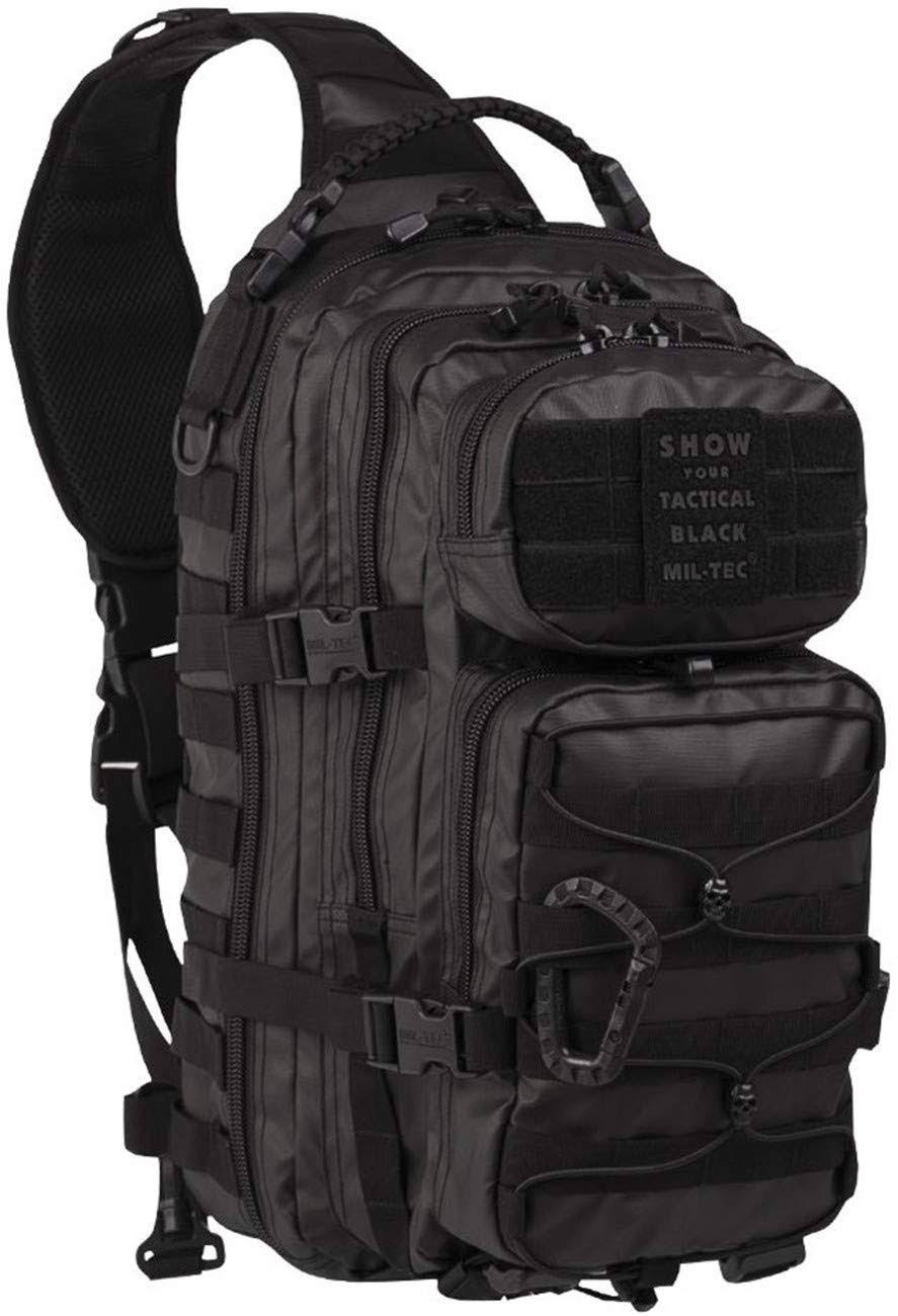 Large Tactical Black One Strap Assault Pack Y69618