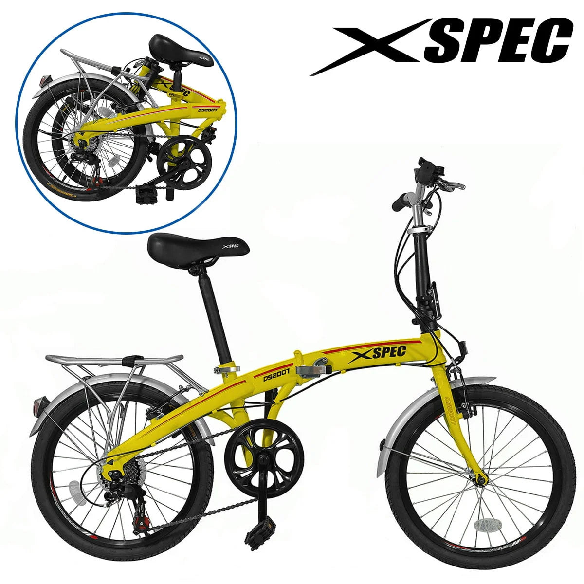White 7 Speed Folding Compact Bike K221547