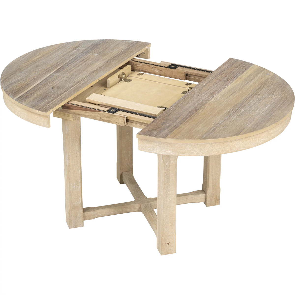 5-Piece Extendable Wood Dining Table Set with 4 Upholstered Chairs Z437130