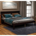 Espresso Pine Wood Platform Bed Frame with Headboard Full U67046